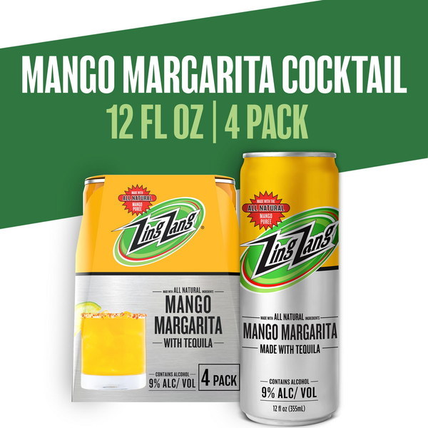 Liquor Zing Zang Mango Margarita with Tequila, Alcoholic Ready-to-Drink Canned Cocktails hero