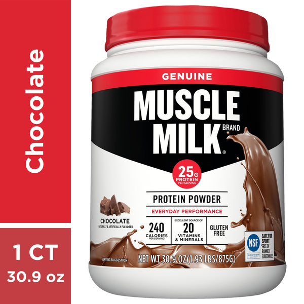 Protein & Meal Replacements MUSCLE MILK Chocolate Powder Beverage Mix hero