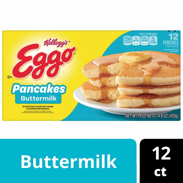 Frozen Breakfast Kellogg’s Eggo Frozen Pancakes, Frozen Breakfast, 8 Vitamins and Minerals, Buttermilk hero