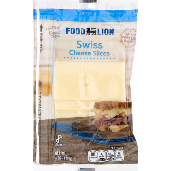 Packaged Cheese Food Lion Natural Swiss Cheese Slices hero