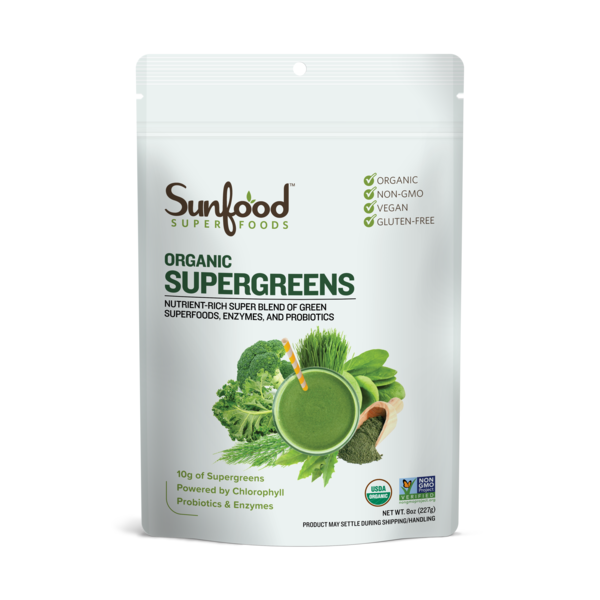 Protein & Meal Replacements Sunfood Superfoods Supergreens Powder w/Digestive Enzymes & Probiotics hero