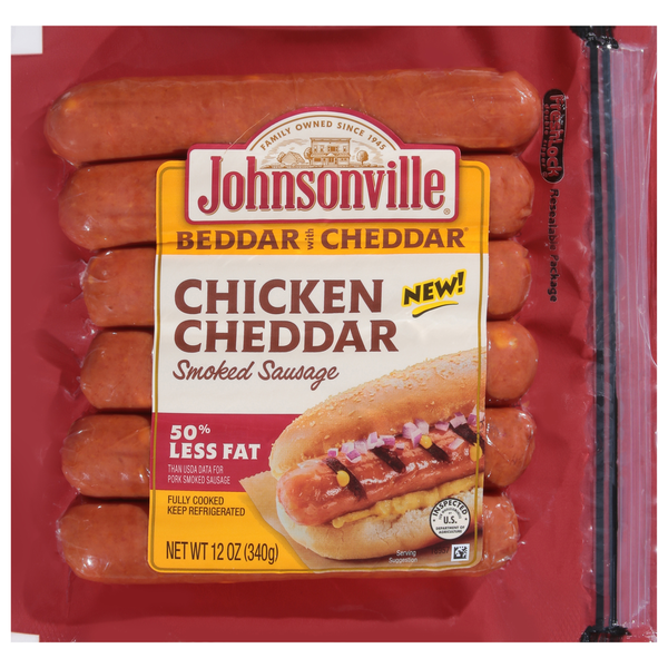 Hot Dogs, Bacon & Sausage Johnsonville Sausage, Smoked, Chicken Cheddar hero