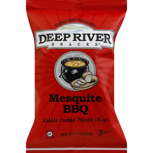 Chips & Pretzels Deep River Snacks Potato Chips, Mesquite BBQ, Kettle Cooked hero