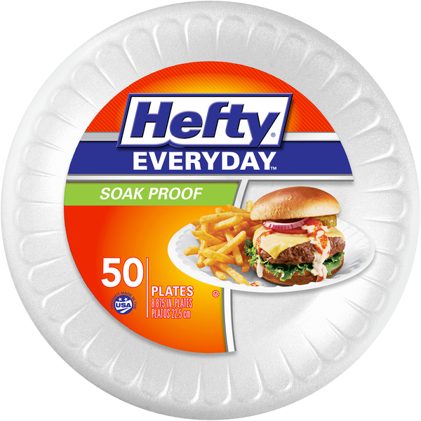 Plates, Bowls, Cups & Flatware Hefty Soak Proof Foam Plates hero