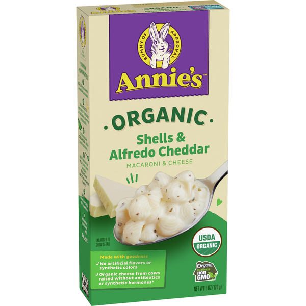 Instant Foods Annie's Organic Shells and Alfredo Cheddar Macaroni and Cheese hero