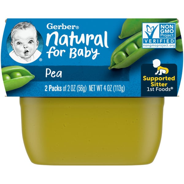 Baby Food & Formula Gerber Baby Food Pea Puree Clean Label Project Tubs hero