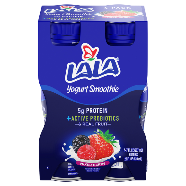 Yogurt LALA Yogurt Smoothie, Mixed Berry, 4 Pack hero