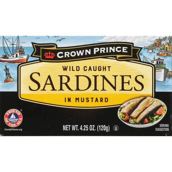 Canned Meat & Seafood Crown Prince Sardines, in Mustard hero