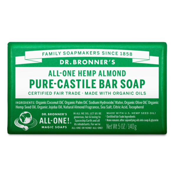 Body Care | Lotion, Sunscreen Dr. Bronner's Almond, Pure-Castile Soap Bar hero