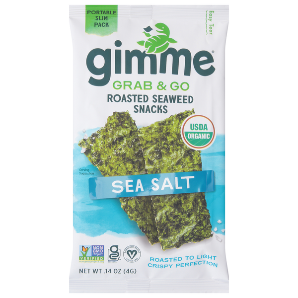 Chips & Pretzels gimMe Seaweed Snacks, Sea Salt, Grab & Go, Roasted hero