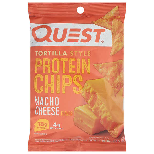 Chips & Pretzels Quest Tortilla Style Protein Chips Nacho Cheese hero