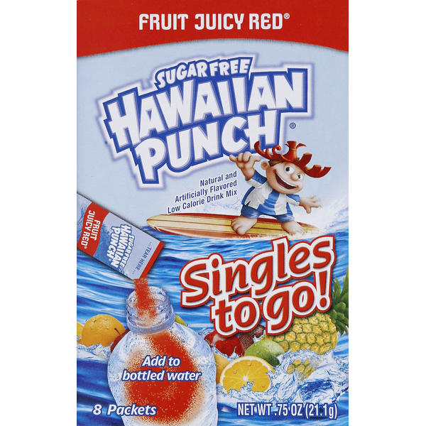 Cocoa & Drink Mixes Hawaiian Punch Drink Mix, Sugar Free, Fruit Juicy Red hero