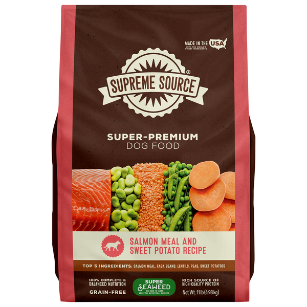 Dog Food Supreme Source Dog Food, Grain-Free, Super-Premium, Salmon Meal and Sweet Potato Recipe hero