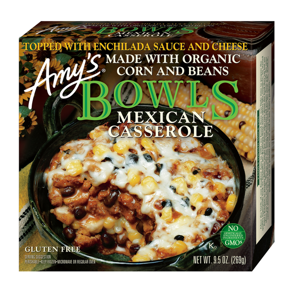 Frozen Meals Amy's Kitchen Mexican Casserole Bowl hero