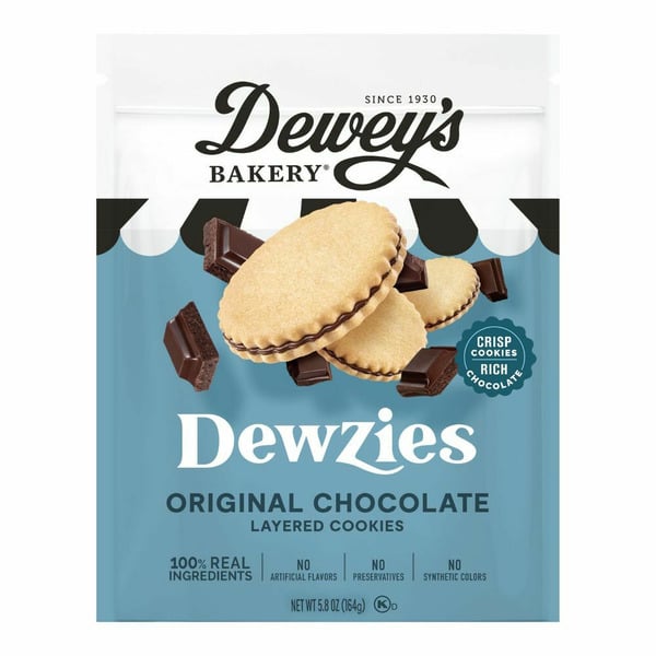 Packaged Cookies Dewey's Bakery Original Chocolate Dewzies Layered Cookies hero