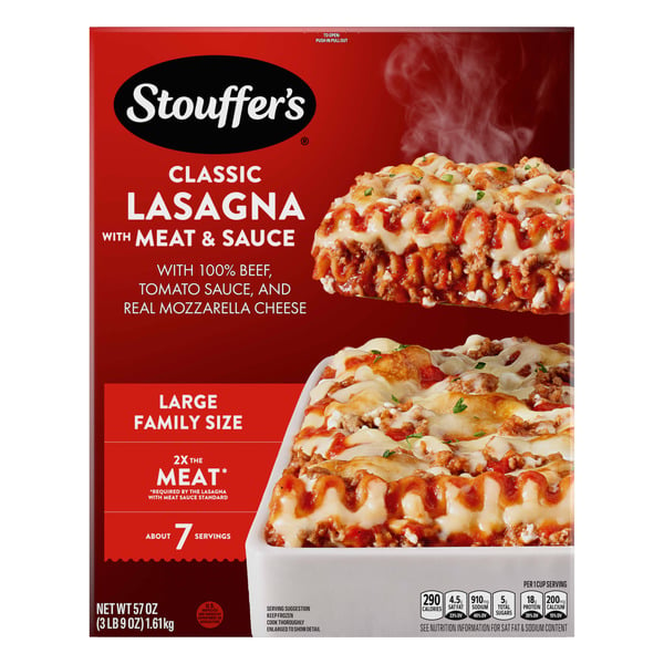 Frozen Meals Stouffer's Large Family Size Lasagna With Meat Sauce Frozen Entrée hero