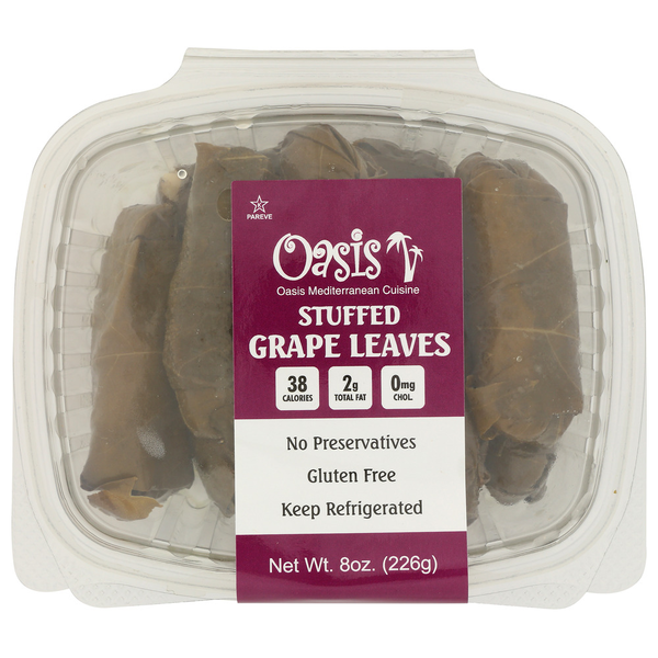 Prepared Meals Oasis Mediterranean Cuisine Grape Leaves Stuffed Vegetarian Small hero