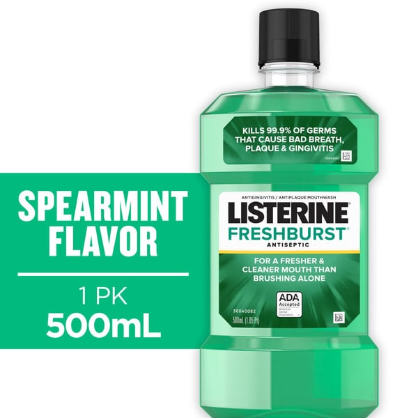 Oral Hygiene Listerine Freshburst Antiseptic Mouthwash, Mint hero