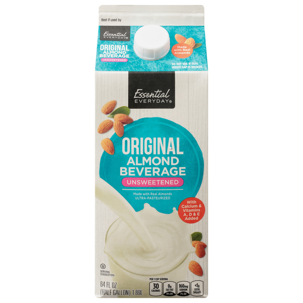 Milk Essential Everyday Almond Beverage, Unsweetened, Original hero