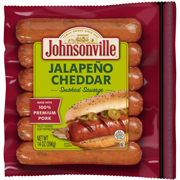 Hot Dogs, Bacon & Sausage Johnsonville Jalapeno Cheddar Smoked Sausage hero