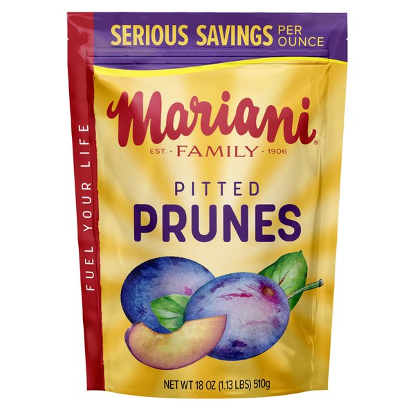 Nuts, Seeds & Dried Fruit Mariani Premium Dried Prunes, No Sugar Added, Pitted, 18 ounce hero