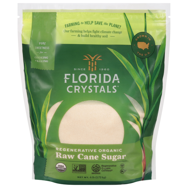 Baking Ingredients Florida Crystals Regenerative Organic Raw Cane Sugar hero