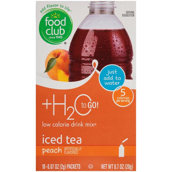 Tea Food Club Peach Iced Tea Low Calorie Drink Mix hero