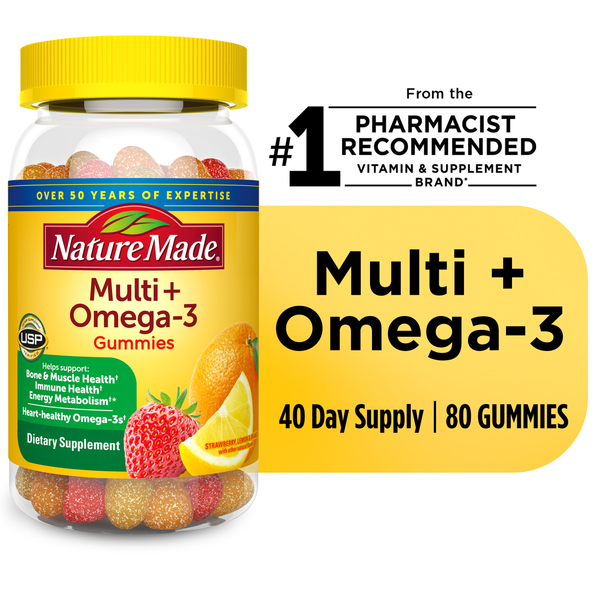 Nature Made Multivitamin + Omega-3 Gummies hero