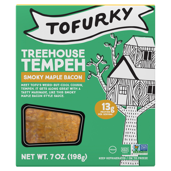 Tofu & Meat Alternatives Tofurky Tempeh, Smoky Maple Bacon, Treehouse hero