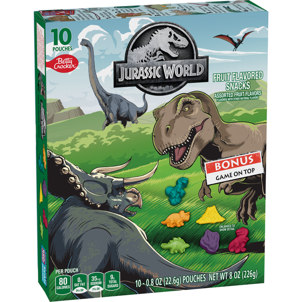 Fruit & Vegetable Snacks Betty Crocker Jurassic World Gluten Free Fruit Flavored Snacks hero