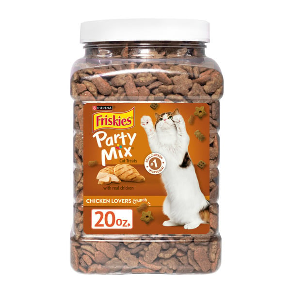 Cat Food Purina Friskies Cat Treats, Party Mix Chicken Lovers Crunch hero