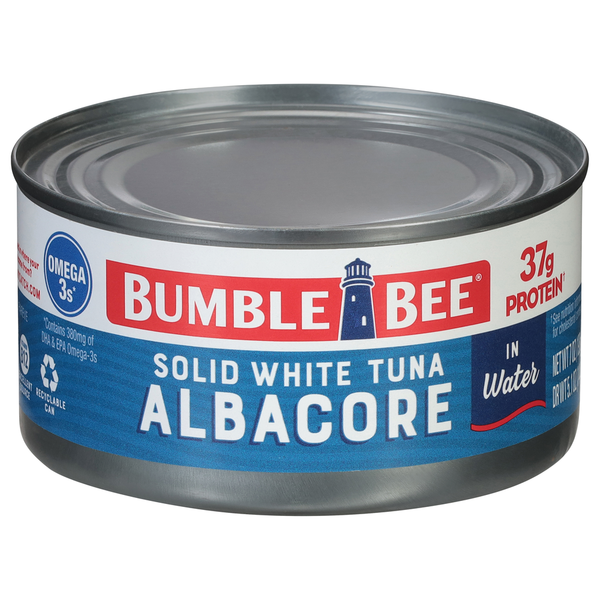 Canned Meat & Seafood Bumble Bee Tuna, in Water, White, Solid, Albacore hero