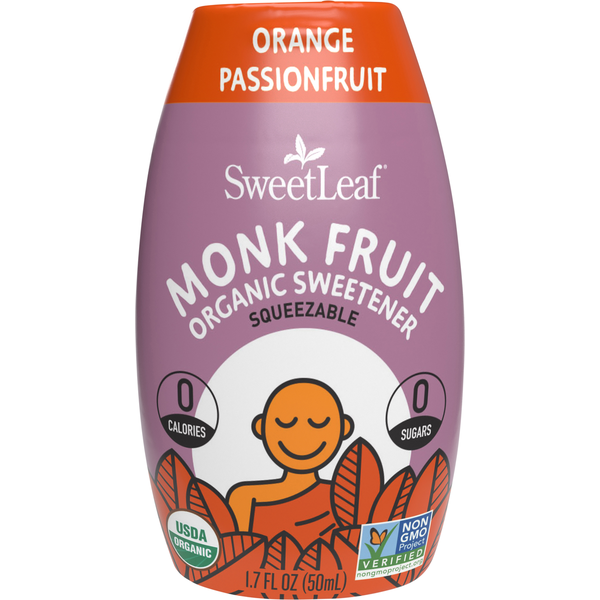 Baking Ingredients SweetLeaf Sweetener, Organic, Monk Fruit, Orange Passionfruit hero