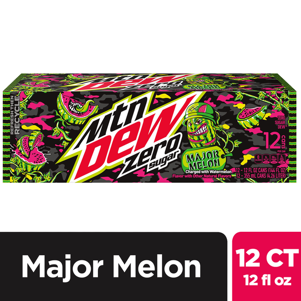 Soft Drinks Mountain Dew Zero Sugar Dew Major Melon hero