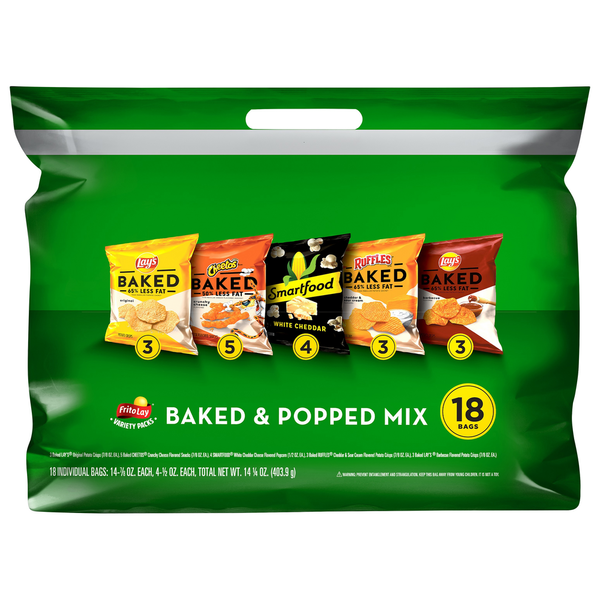 Chips & Pretzels Frito Lay Baked and Popped Mix Snacks hero