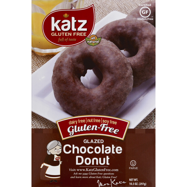 Frozen Breads & Doughs Katz Donuts, Gluten Free, Glazed, Chocolate hero