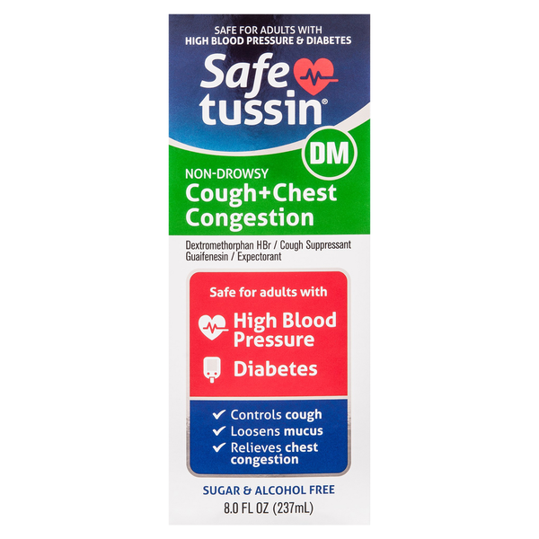 Cough, Cold & Flu Safetussin Cough+Chest Congestion, DM, Non-Drowsy hero