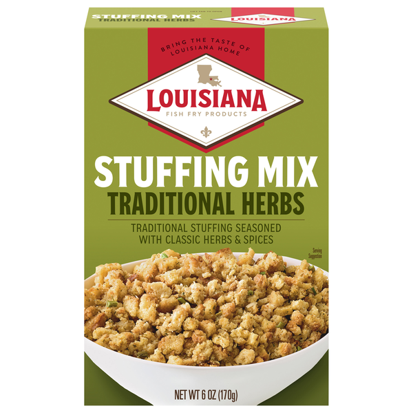 Louisiana Fish Fry Products Stuffing Mix, Traditional Herbs hero