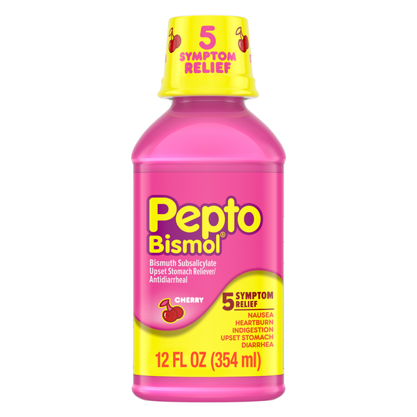 Digestion Pepto-Bismol Cherry Liquid, Upset Stomach, 5 Symptom Fast Relief hero