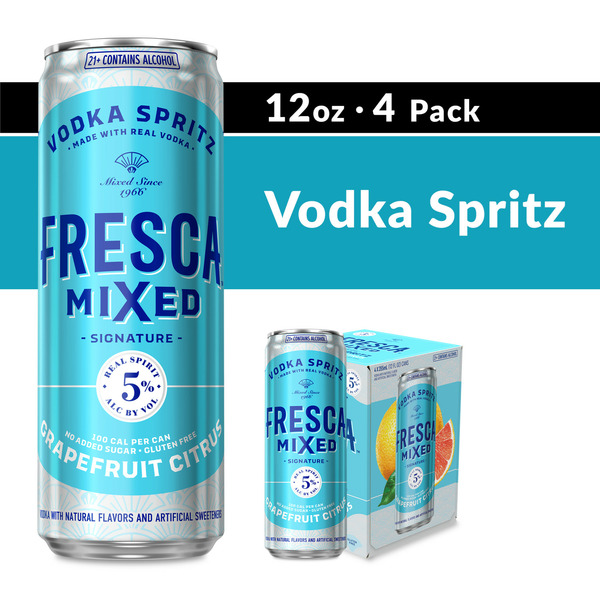 Vodka Fresca Mixed Vodka Spritz Grapefruit Citrus Canned Cocktail Cans hero