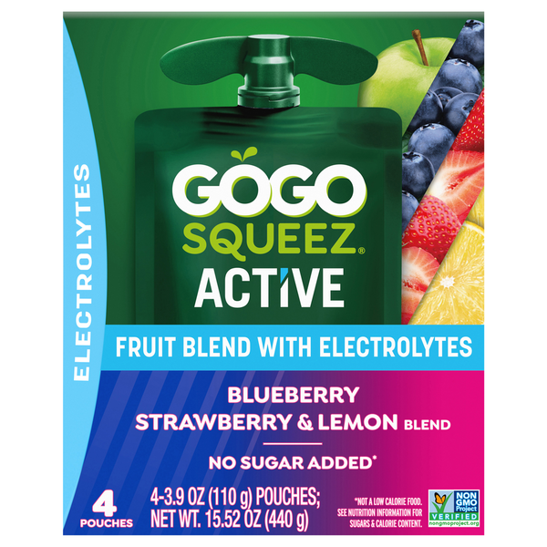 GoGo Squeez Fruit Blend, Blueberry Strawberry & Lemon hero