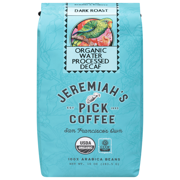 Coffee Jeremiah's Pick Coffee Coffee, Dark Roast, Organic Water Processed, Decaf hero