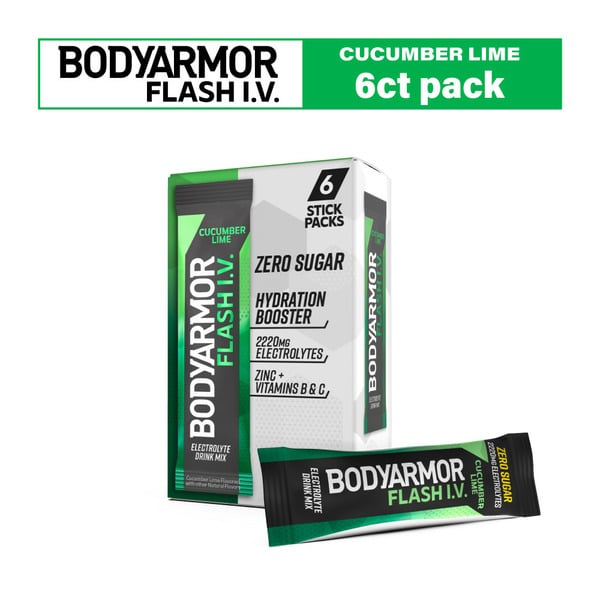 BODYARMOR Flash IV Cucumber Lime flavored Electrolyte Powder Hydration Drink Mix hero