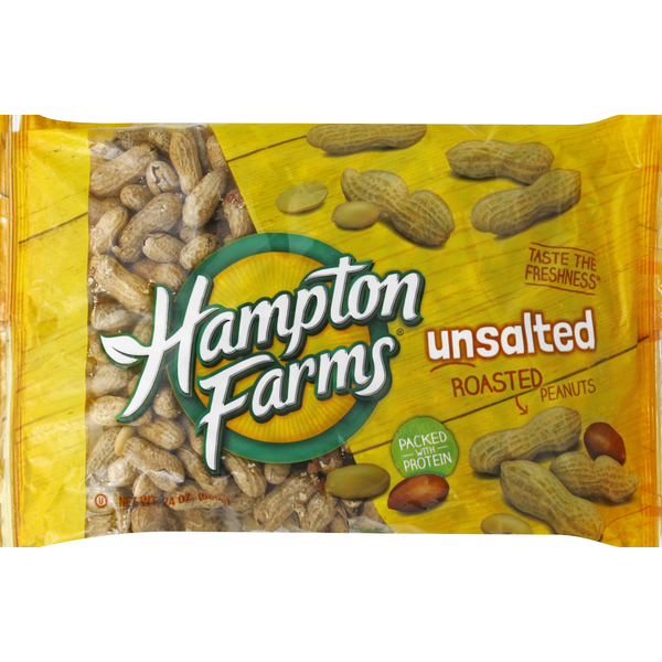 Nuts, Seeds & Dried Fruit Hampton Farms Peanuts, Unsalted, Roasted hero