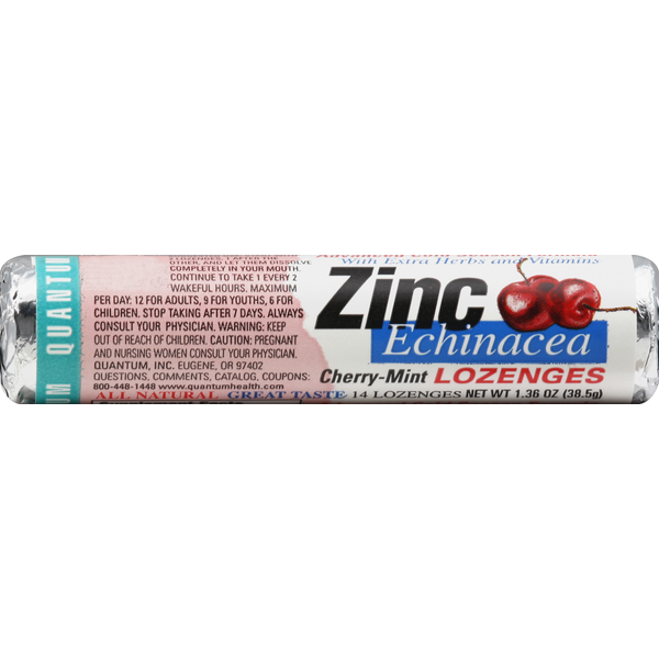 Vitamins & Supplements Quantum Health Zinc Echinacea Lozenges, Cherry-Mint hero