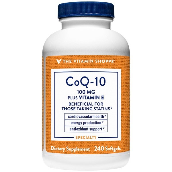 Heart Health The Vitamin Shoppe CoQ-10 with Vitamin E - 100 MG (240 Softgels) hero