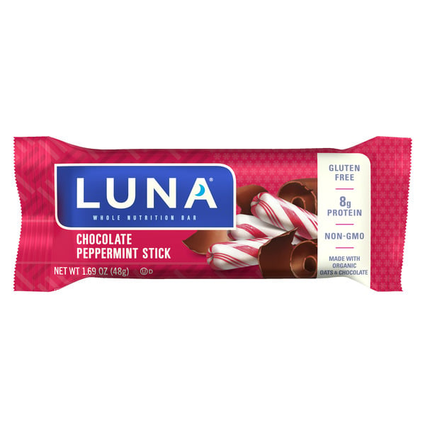 Energy & Granola Bars Luna Chocolate Peppermint Stick Flavor Gluten Free Snack Bar hero