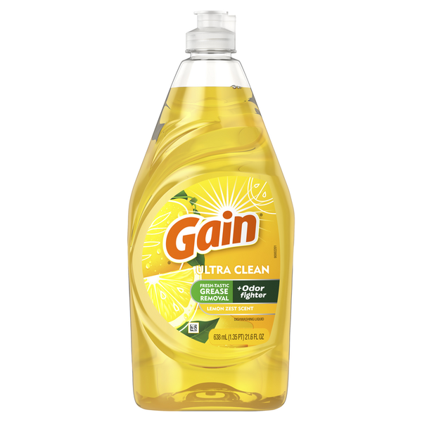 Dish Detergents Gain Ultra Dishwashing Liquid Dish Soap, Lemon Zest hero