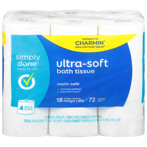 Paper Goods Simply Done Bath Tissue, Ultra-Soft, Mega Rolls, 2-Ply hero