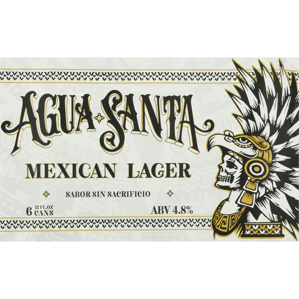 Beers & Coolers Agua Santa Beer, Mexican Lager, 6 Pack hero